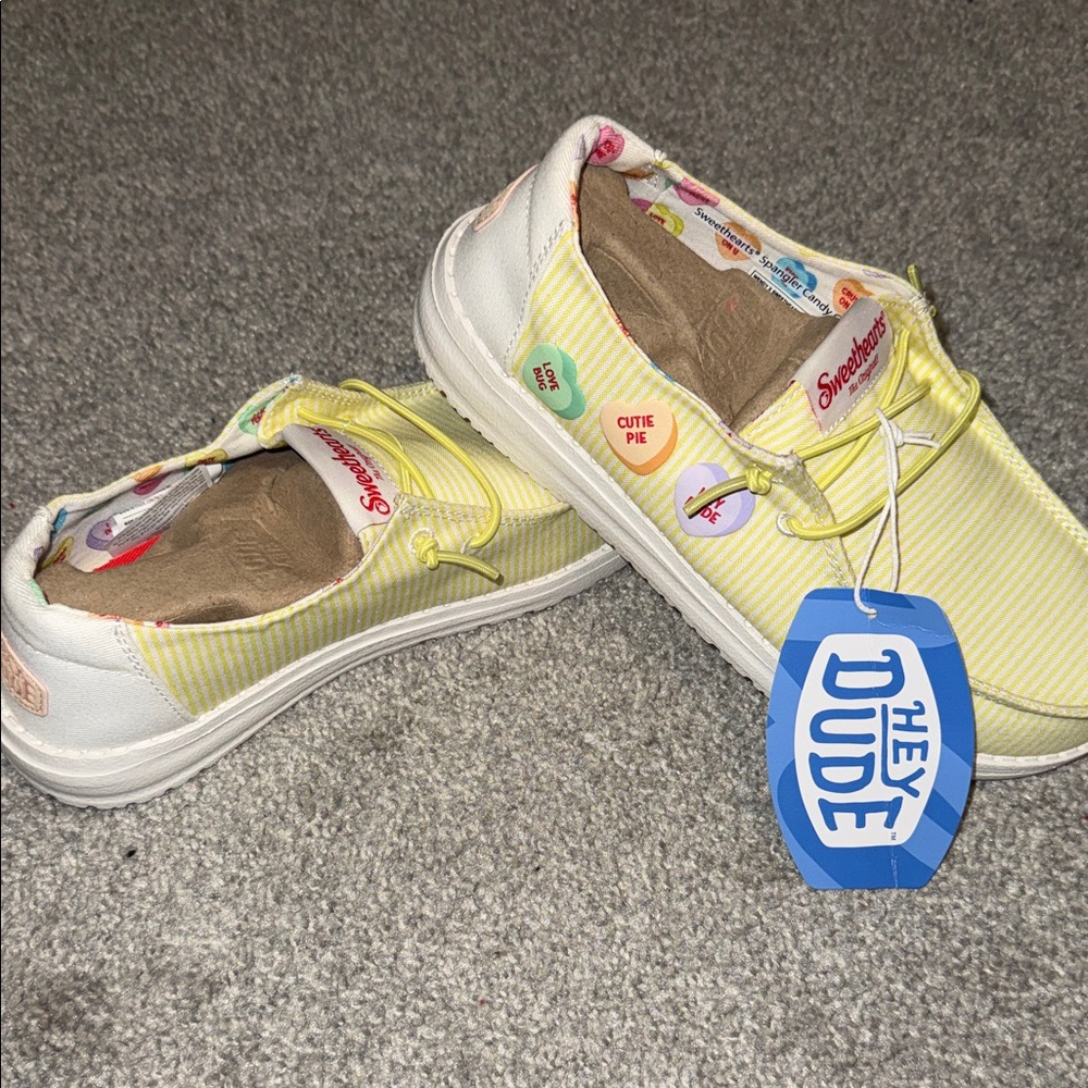 Hey Dude Kids Sneakers in Yellow and White